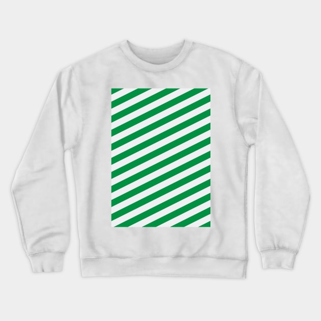 Rapid Vienna Green and White Angled Stripes Crewneck Sweatshirt by Culture-Factory